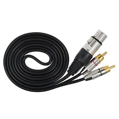 RCA Male Plug To XLR 3-Pin Female Audio Cable Connector Adapter Cord 1.5M • £8.54