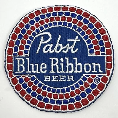 PBR Pabst Blue Ribbon Beer Vintage Style Retro Patch Sew Iron On Hat Cap • $8