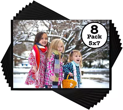 Magnetic Photo Sleeves For 5X7 Pictures - Set Of 8 - Easy Slide-In Display Pocke • $14.88