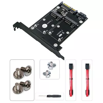 Dual MSATA SSD To Dual SATA3 Converter Adapter Card With Full Height Profile • £7.21