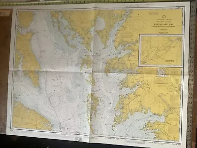 C&GS Coastal Map. Chesapeake Bay - Smith Point To Cove Point #1225 26th Ed. 1974 • $28