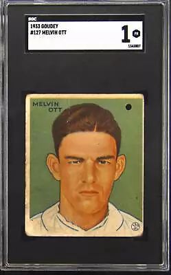 1933 Goudey #127 Melvin Ott SGC 1 • $375