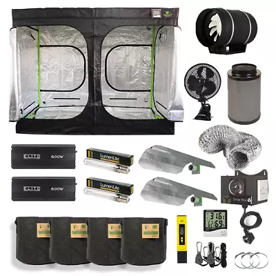 Professional 2.4x1.0x2M Grow Tent Kit 600w Dimmable Light Kit Carbon Filter Kit • £425