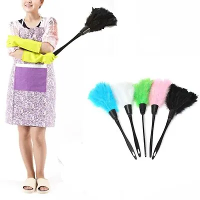 £2.80 • Buy Handhold Anti-static Turkey Feather Duster Home Cleaning Cleaner Plastic Handle