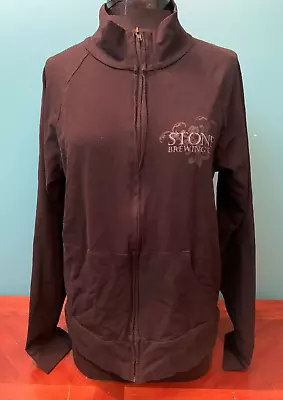 Stone Brewing Women's Full Zip Mock Neck Jacket - Size XL Black Stretchy • $14.99