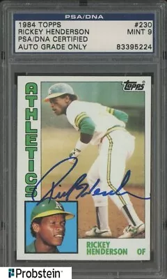 Rickey Henderson HOF Signed 1984 Topps #230 Oakland A's PSA PSA/DNA 9 AUTO • $6.50