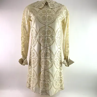 Vintage 1970s ILGWU Union Made Lace Int Ladies Garment Long Sleeve Floral Dress • $39.99