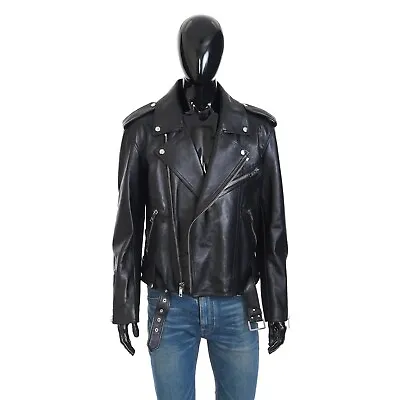 CELINE 5300$ Loose Fit Biker Jacket - Soft Lambskin Leather • $4240