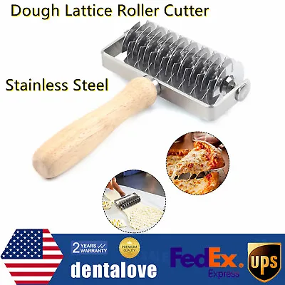 Dough Lattice Roller Cutter Stainless Cookie Pastry Roller Cutter Baking Tool • $8.90