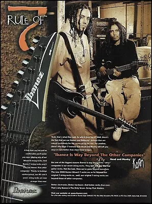 Korn Munky & Head Ibanez RG 7-string Neck Guitar Advertisement 2005 Ad Print • $4