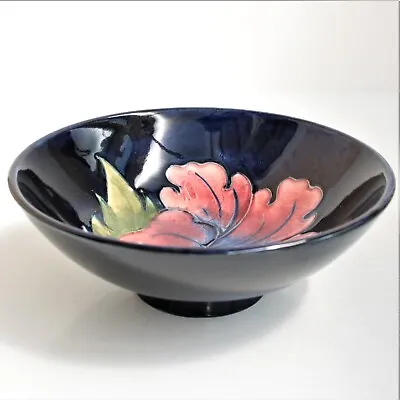 £90 • Buy Early Moorcroft Footed Bowl Hibiscus Pattern Original Queen Mary Sticker