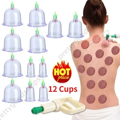 $13.29 • Buy 12 Cups Set Medical Chinese Vacuum Cupping Body Massage Therapy Healthy Suction