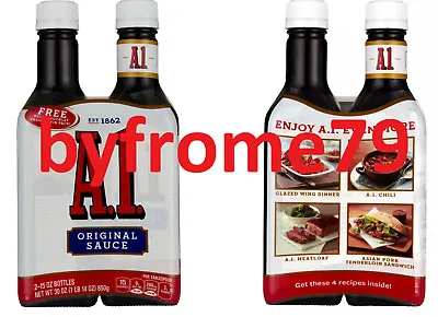 A.1. Original Steak Sauce 15 Oz Bottle - 2pk - TOTAL 30oz - SEALED ---- S ----- • $21.49