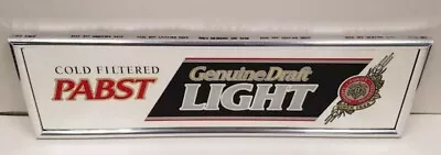 Vintage Pabst Genuine Draft Light Cold Filtered Beer Mirror Sign 26  X 8  • $65