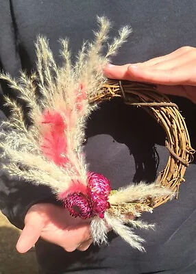 Pampas Grass Wreath. Handmade Boho Style. Nature Decor • $28