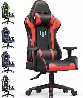 Computer Chair Office Gaming Chair Racing Style PU Leather Ergonomic For Adults • £82.79