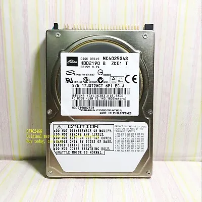 Toshiba MK4025GAS 40GBInternal4200 RPM2.5  (HDD2190)  IDE Notebook Hard Disk • $9.99
