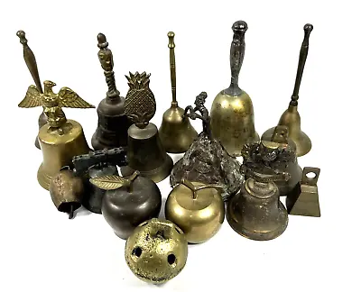 Vintage Brass Bronze Bells Lot Of 16 Small / Medium Sizes Weddings Party Unique • $89.97