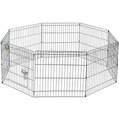 Medium Folding Play Pen Cage Dog Puppy Rabbit Pet Garden Run Out/In Door #210 • £21.59