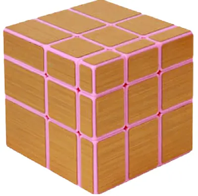 NEW Shenghuo 3x3 Mirror Block Cube Pink Body With Golden Stickers • $15.99