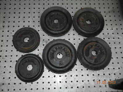 Vintage Milo Barbell Bar Bell 5 Lbs And 2-1/2 Pound Weight Plates For 1  Bar • $49.99