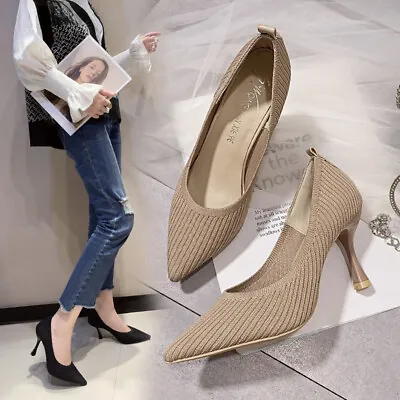 Fashion Women's High Heel Shallow Mouth Pointed Toe Stilettos Pumps Shoes Office • $29.59