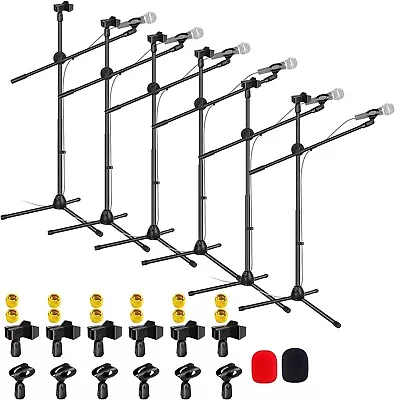 5Core 6x Microphone Stand Dual Mic Clip Boom Arm Foldable Tripod 360° Rotating • $69.99