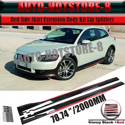 For Volvo C30 78.7  Red Side Skirt Extension Body Kit Lip Splitters • $59.99