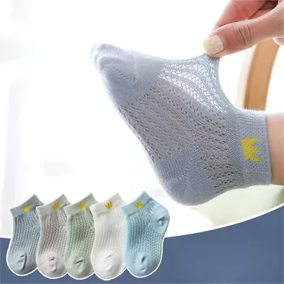 5X Toddler Baby Boy Girl Kids Sports Trainer Gym Ankle Socks Summer Cotton Rich • £5.60