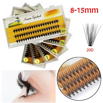 60 Cluster False Eyelashes Flare Individual Eye Lashes D Curl Knotted/Knot Free • $2.23