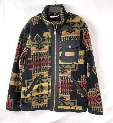 Pendleton Men's Lone Fir-Stand Collar Zip Jacket Fleece Medium Aztec Cowboy • $140.50