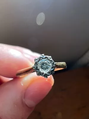 £195 • Buy 18ct Yellow Gold 0.15ct Diamond Solitaire Ring Size N 1/2 Hallmarked