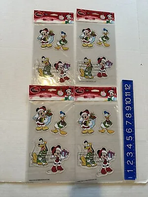 Window Gel Christmas Clings Mickey & Minnie Mouse Pluto & Donald Duck Set Of 4 • $25