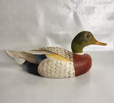 Vintage Mallard Drake Folk Art Hand Made Hand Painted 10  Duck Wall Hanging • $21.99