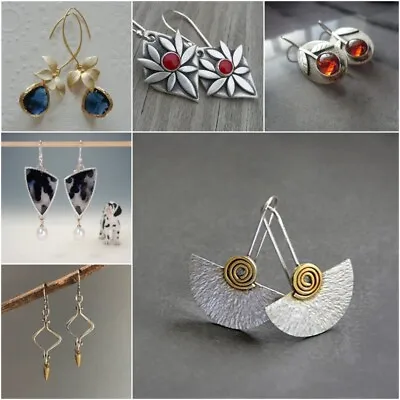 Vintage 925 Silver Ear Hook Earrings Drop Dangle Women Wedding Jewelry Gifts • $2.47