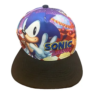 Sonic The Hedgehog Snapback Hat SEGA 2016 All Over Print EUC • $19.99