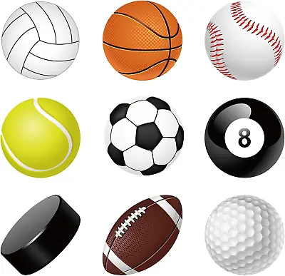 45Pcs Paper Sports Balls Cutouts 9 Designs Sports Party Theme Cut Outs Versatile • £11.16
