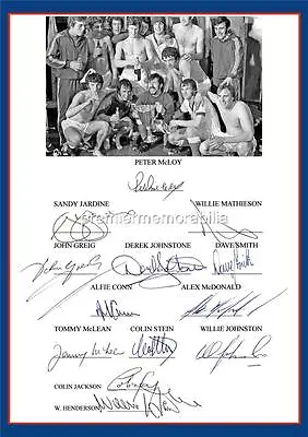 £4.25 • Buy RANGERS FC 1972 EUROPEAN CUP WINNERS CUP FINAL SIGNED (PRINTED) X 13 OF THE TEAM