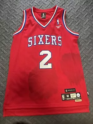 Vintage Philadelphia 76ers Moses Malone Reebok HWC Jersey Sz Medium See Pics • $49