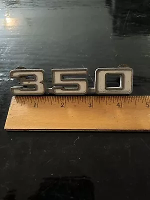 Vintage Chevrolet 350 Fender Badge's Emblem's 4.5  Long White & Chrome • $10