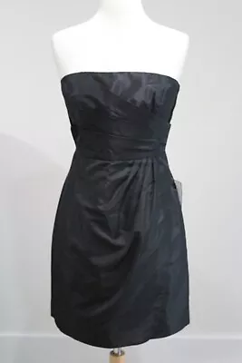 NWT J CREW Black Silk Taffeta Strapless Cocktail Dress Sz 4 • $29.99