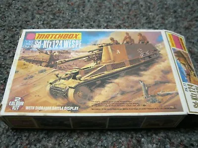 MATCHBOX MODEL KIT PK-77 Sd-Kfz124 WESPE German Tank NEW Open Box Some Paint • $16