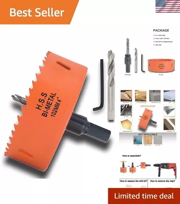 Precision 4-Inch Bi-Metal Hole Saw For Metal Wood Plastic - Tool Kit Included • $26.99