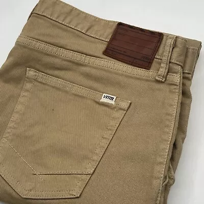 Vans Off The Wall Straight Leg Button Fly Denim Tan Beige Jeans Men's Size 38X34 • $19.95