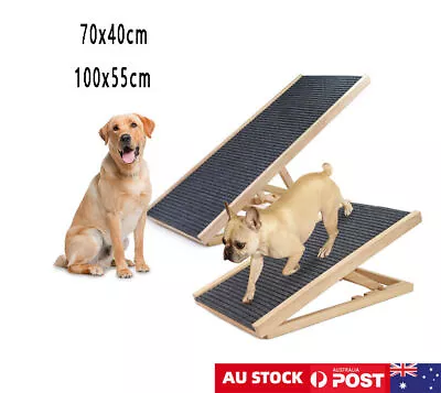 Foldable Pet Stairs Ramp Adjustable Height Dogs Stairs For Folding Bed Sofa Car • $42.99