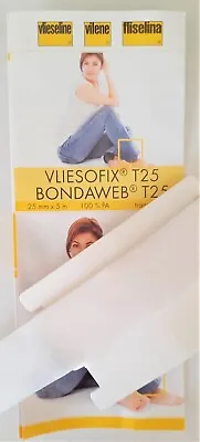 £5.25 • Buy Vilene Vliesofix T25 Or T6 Bondaweb 25mm Or 6mm X 5mt Iron On Adhesive