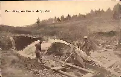 Steamboat Springs Colorado CO Placer Mining Miners Vintage Postcard • $8.90