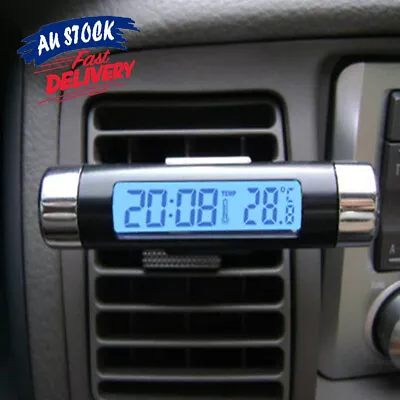 Black Digital Dashboard Backlight Clock Car Blue LCD Calendar Thermometer Time • $12.95