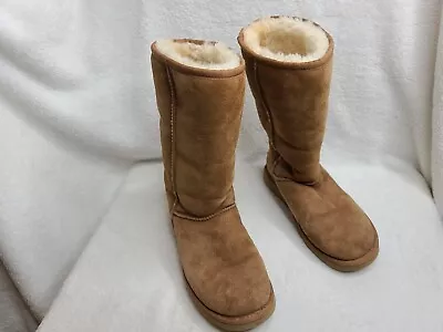 UGG Australia Womans High Mid Calf Boots Classic Tall 5815 Size 6 • $44.99