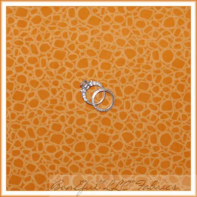 BonEful Fabric Cotton Quilt Orange Skin Print Zoo Giraffe Gold Unisex SALE SCRAP • $0.65